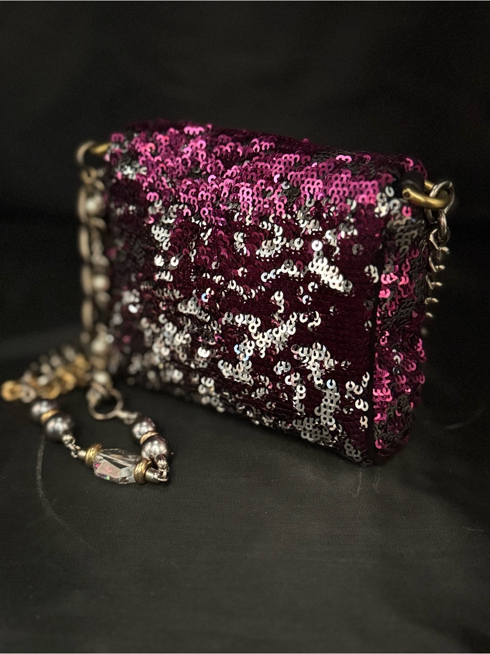 Vintage Dolce & Gabbana Fuchsia and Silver Sequin Evening Bag - Picture 4 of 6